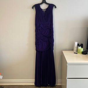 V neck long evening gown